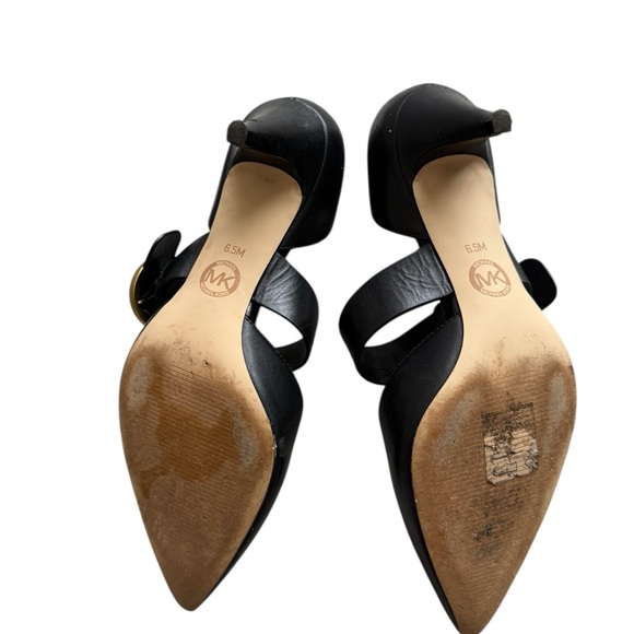 MICHAEL Michael Kors Black Heels with Gold Buckle - Picture 4 of 4